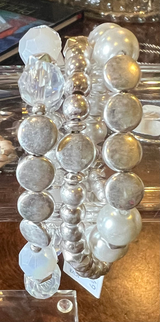Silver and Pearl Bracelet