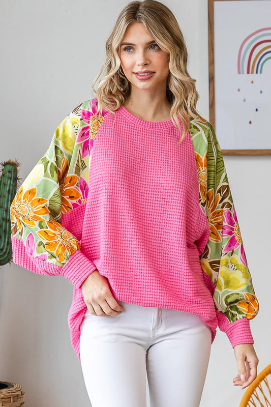 Floral Loose Fit Long Sleeve Top