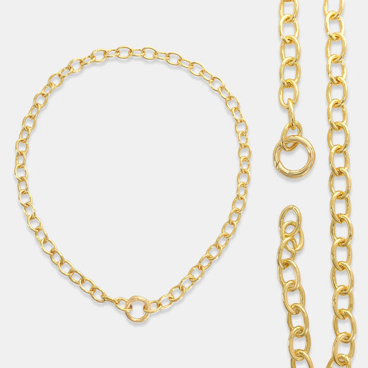 Oval Chain Necklace with Spring Ring