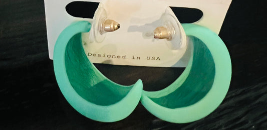 Mint Color Hoop Earrings