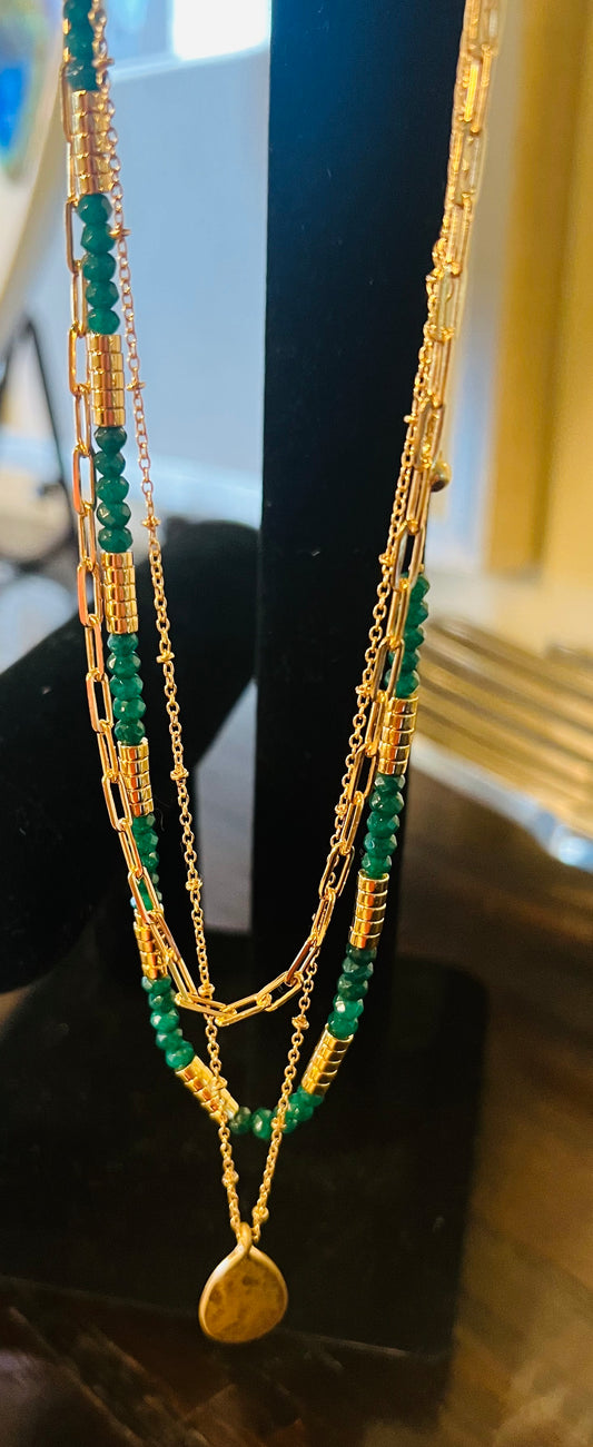 Green and Gold Necklace