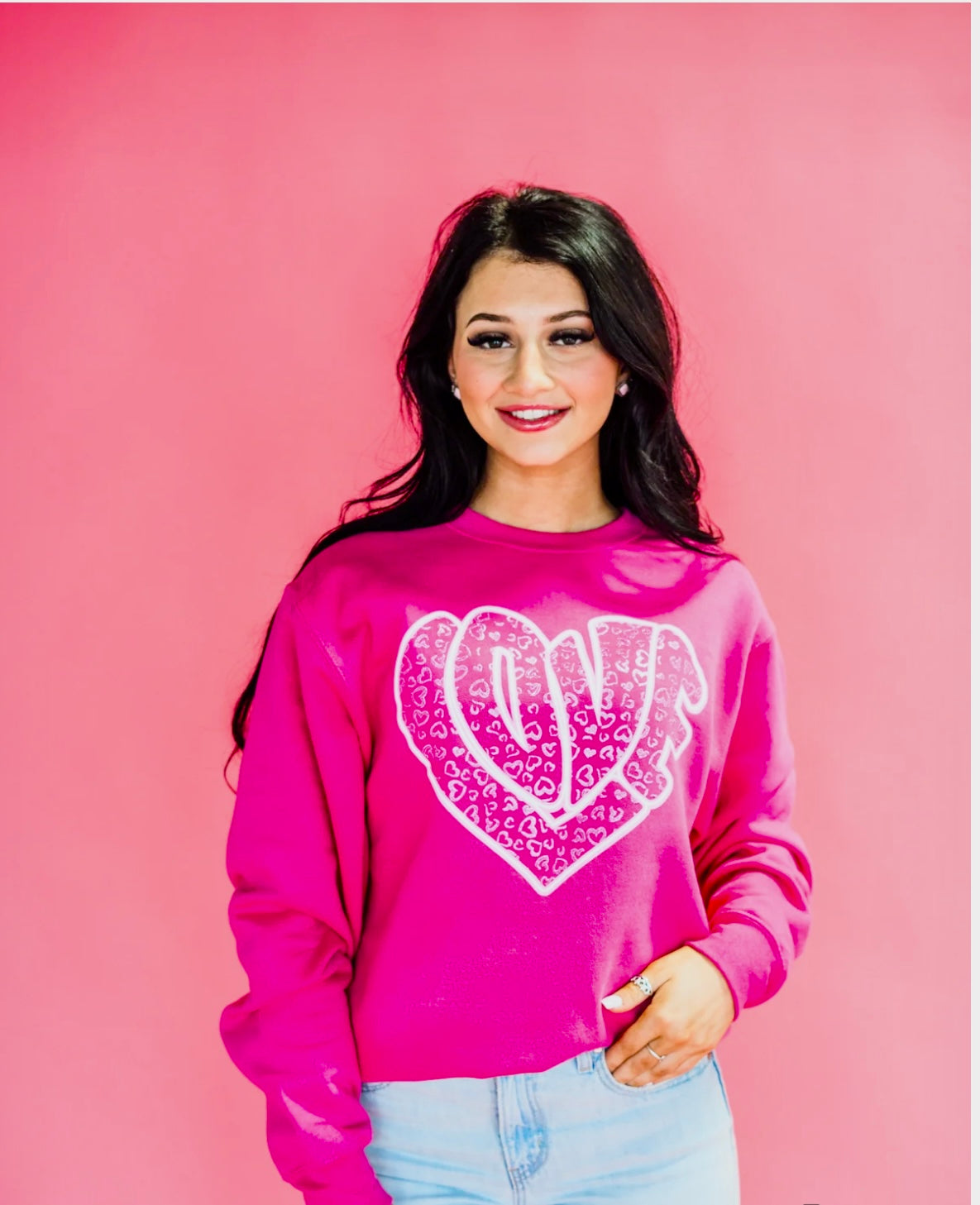 Love Glitter Heart Sweatshirt
