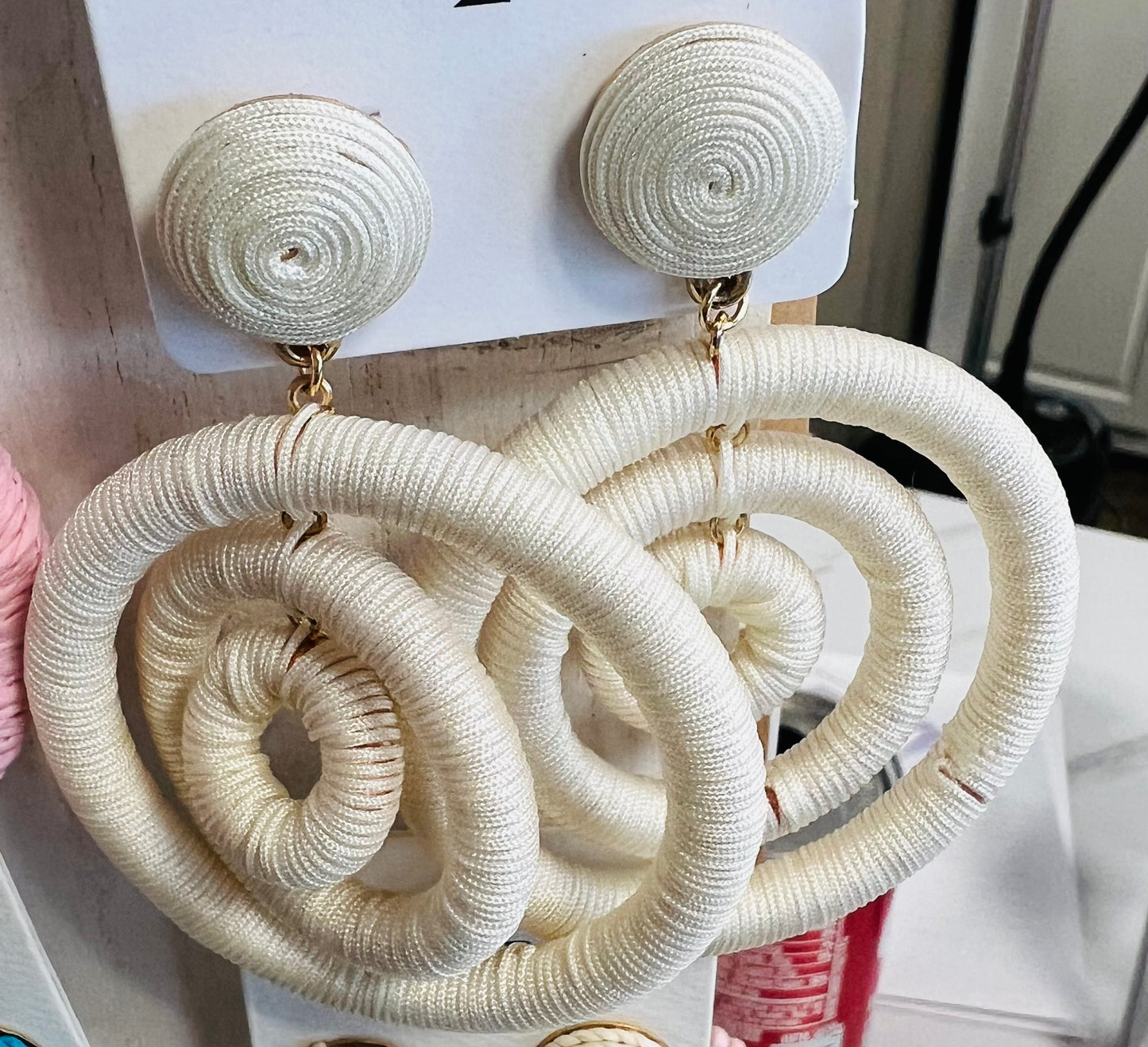 Ivory Triple Hoop Circle Earrings