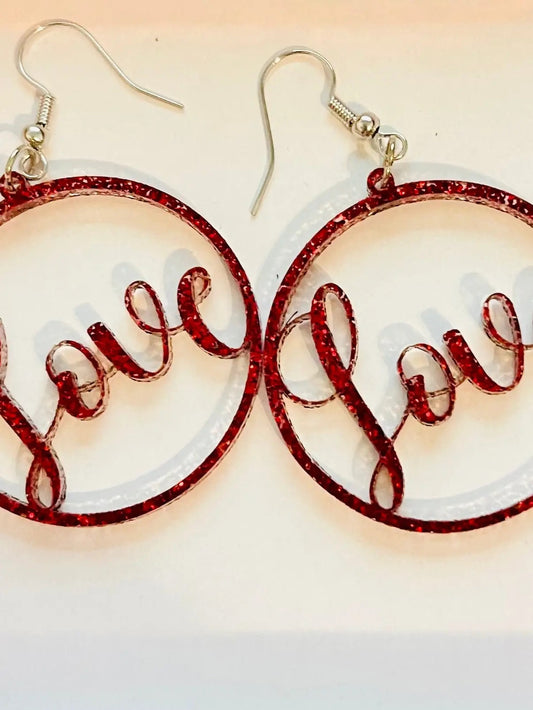 Acrylic Love Earrings