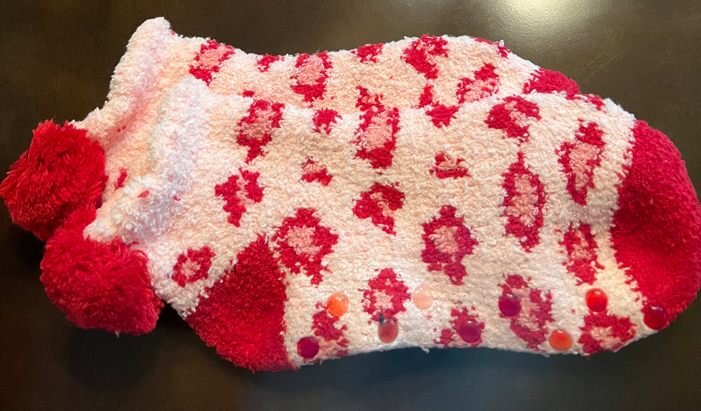 Pink & Red Animal Print Comfy Socks