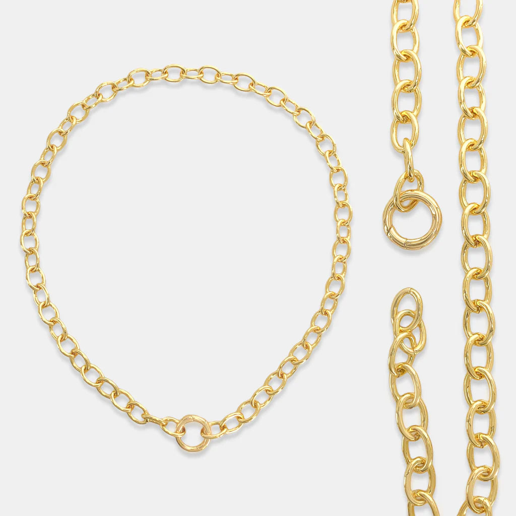 Oval Chain Necklace with Spring Ring